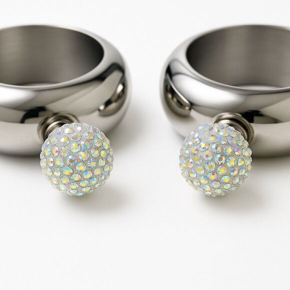 Silver Rhinestone Flask Bracelet Bangle – Liquor Flask Bridesmaids Maid of Honor - Picture 1 of 5